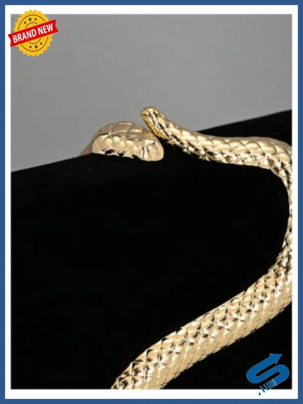 Snake Design Evening Clutch Purse with Metal Chain Strap Party Wedding